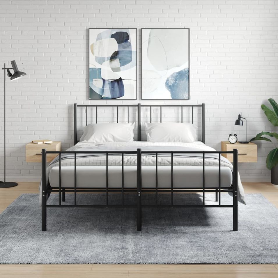 Tables de chevet murales 2 pcs chêne sonoma 35x35x20 cm - Photo n°1