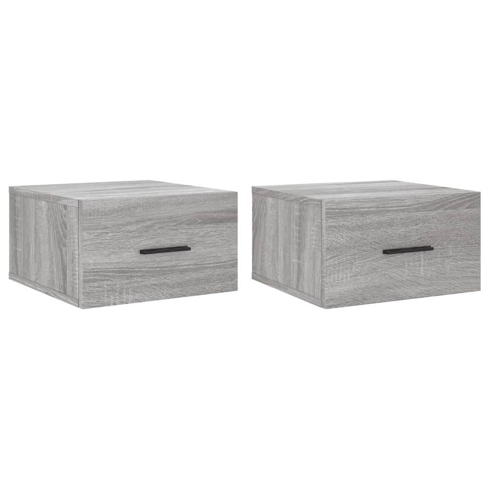 Tables de chevet murales 2 pcs sonoma gris 35x35x20 cm - Photo n°1