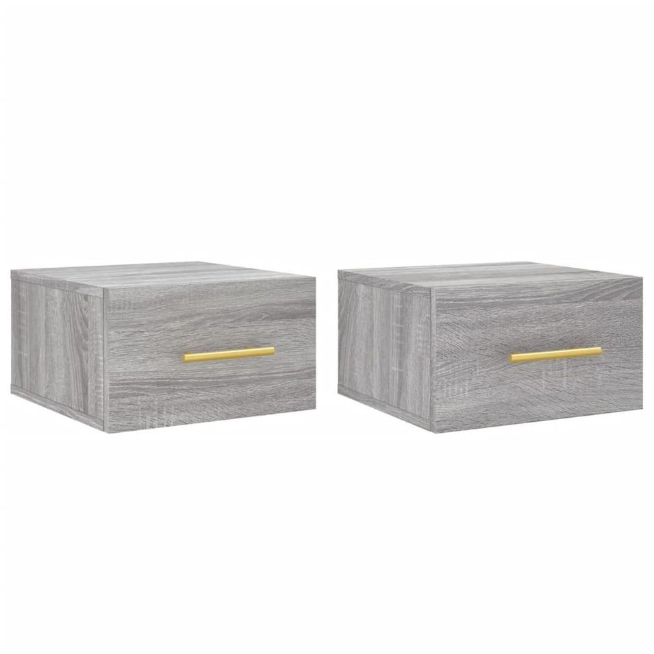 Tables de chevet murales 2 pcs sonoma gris 35x35x20 cm - Photo n°1