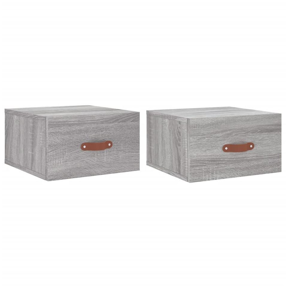 Tables de chevet murales 2 pcs sonoma gris 35x35x20 cm - Photo n°1