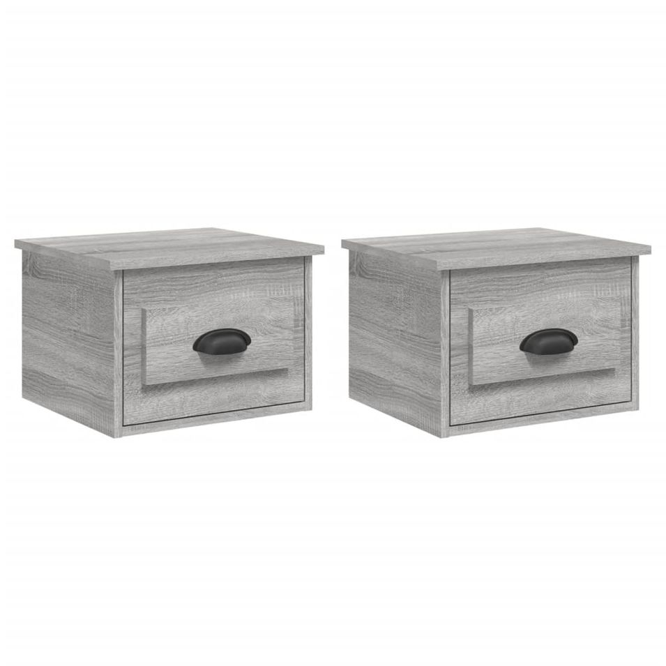 Tables de chevet murales 2 pcs sonoma gris 41,5x36x28 cm - Photo n°1