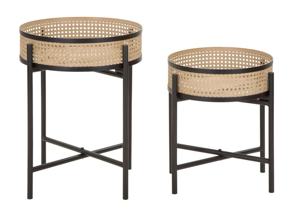 Tables lot de 2 supports vases design métal Fuji - Photo n°1