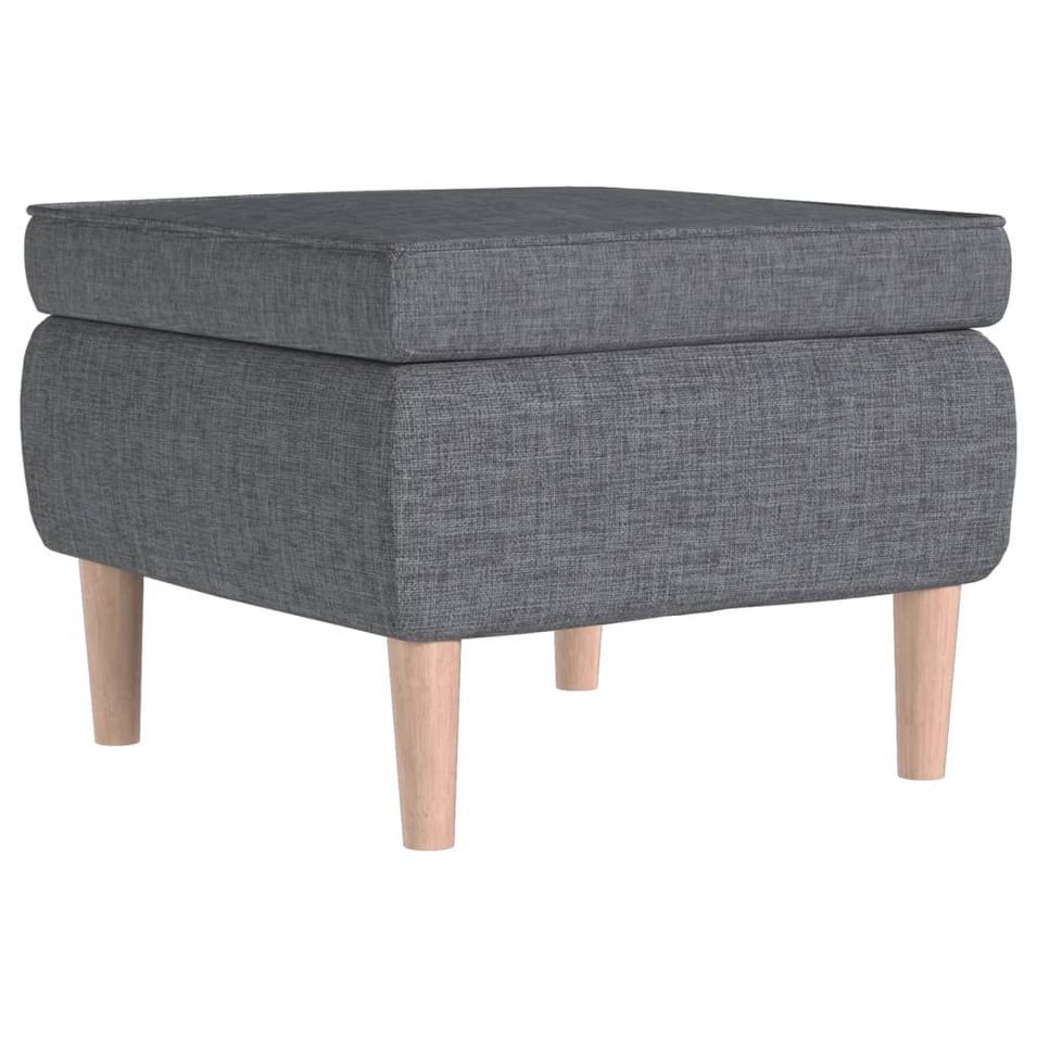 Tabouret avec pieds en bois Gris clair Tissu - Photo n°1