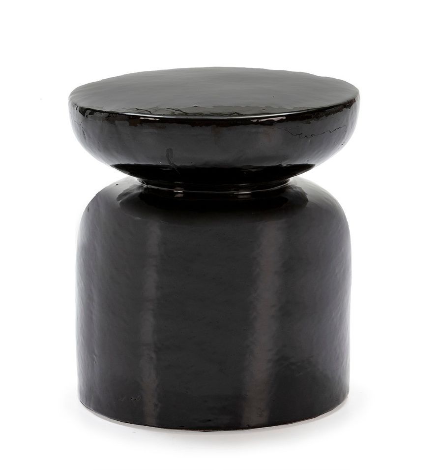 Tabouret bas grès noir Joro - Photo n°1