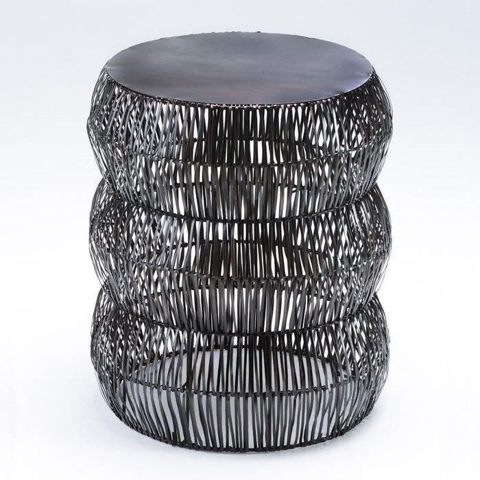 Tabouret bas métal bronze Eliana H 50 cm - Photo n°1