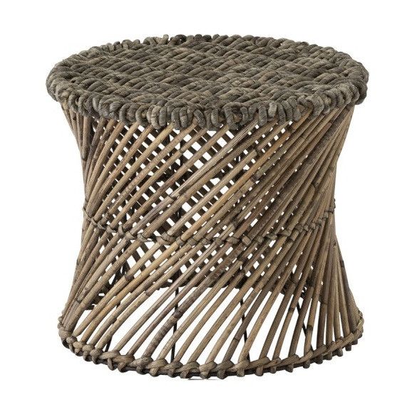 Tabouret bas rotin marron Nissy H 28 cm - Lot de 2 - Photo n°1