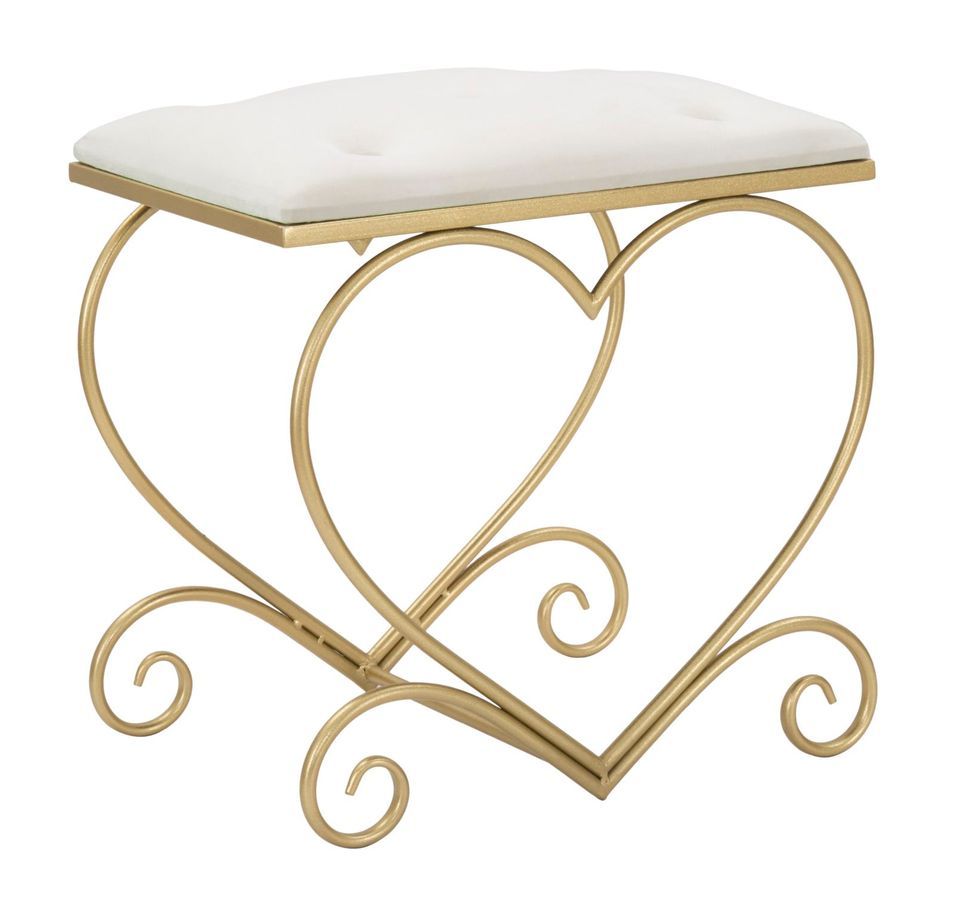 Tabouret cœur crème cm 50 x 37,5 x 51,5 - Photo n°1