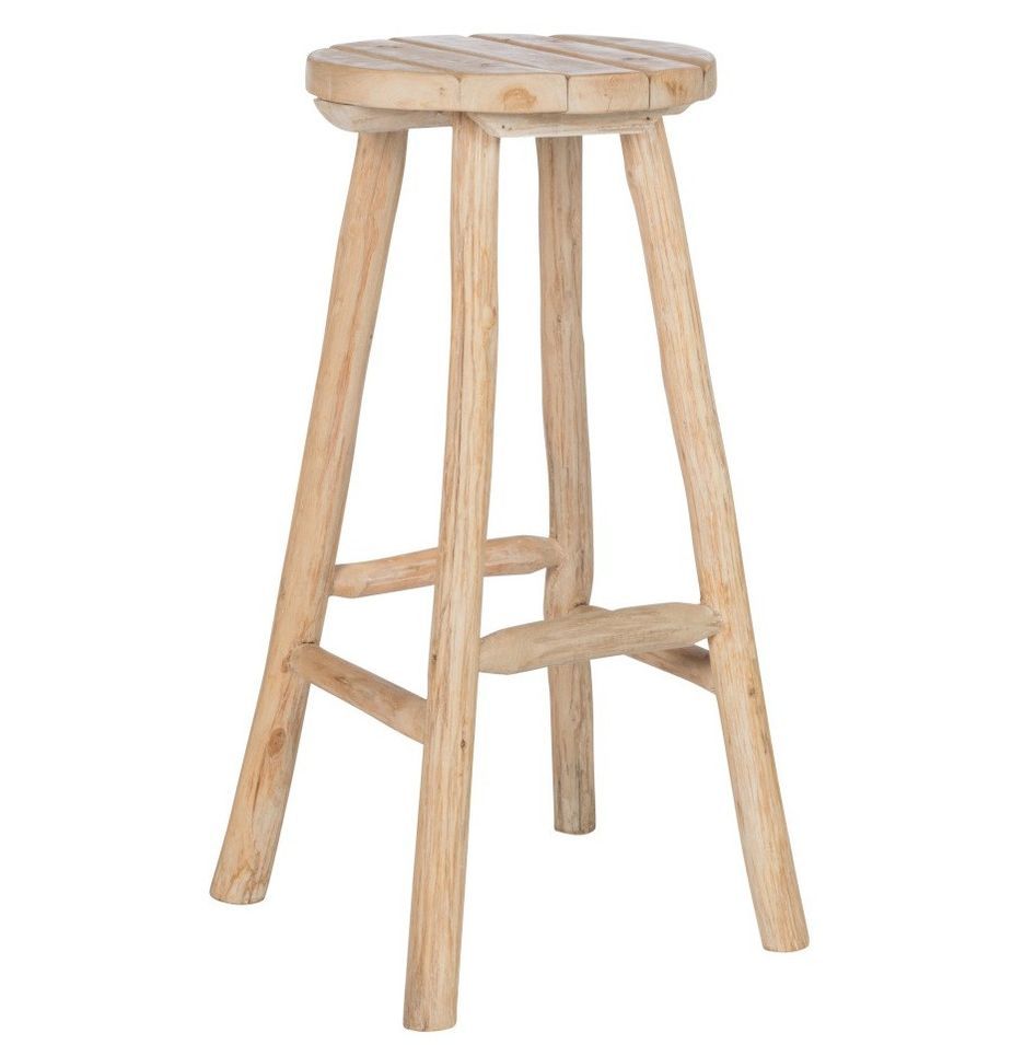 Tabouret de bar chêne massif clair AZURA - Hauteur d'assise 80 cm - Photo n°1