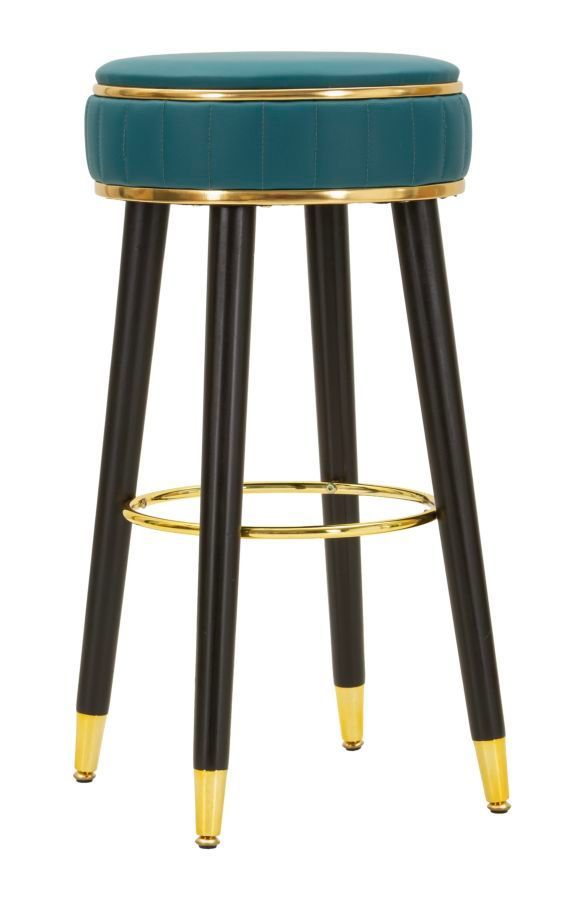 Tabouret de bar London vert design chic citadin - Photo n°1