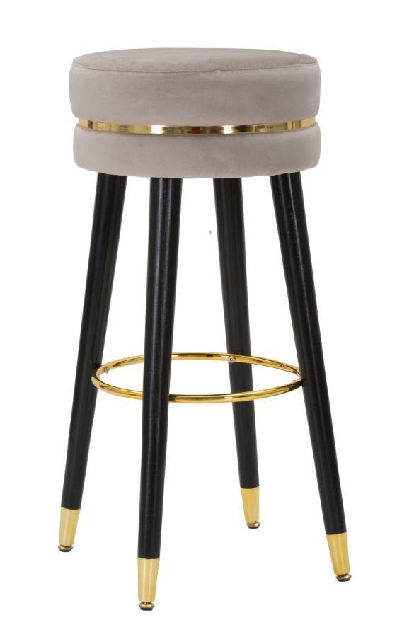 Tabouret de bar paris grigio/gold cm ø 35x74 - Photo n°1