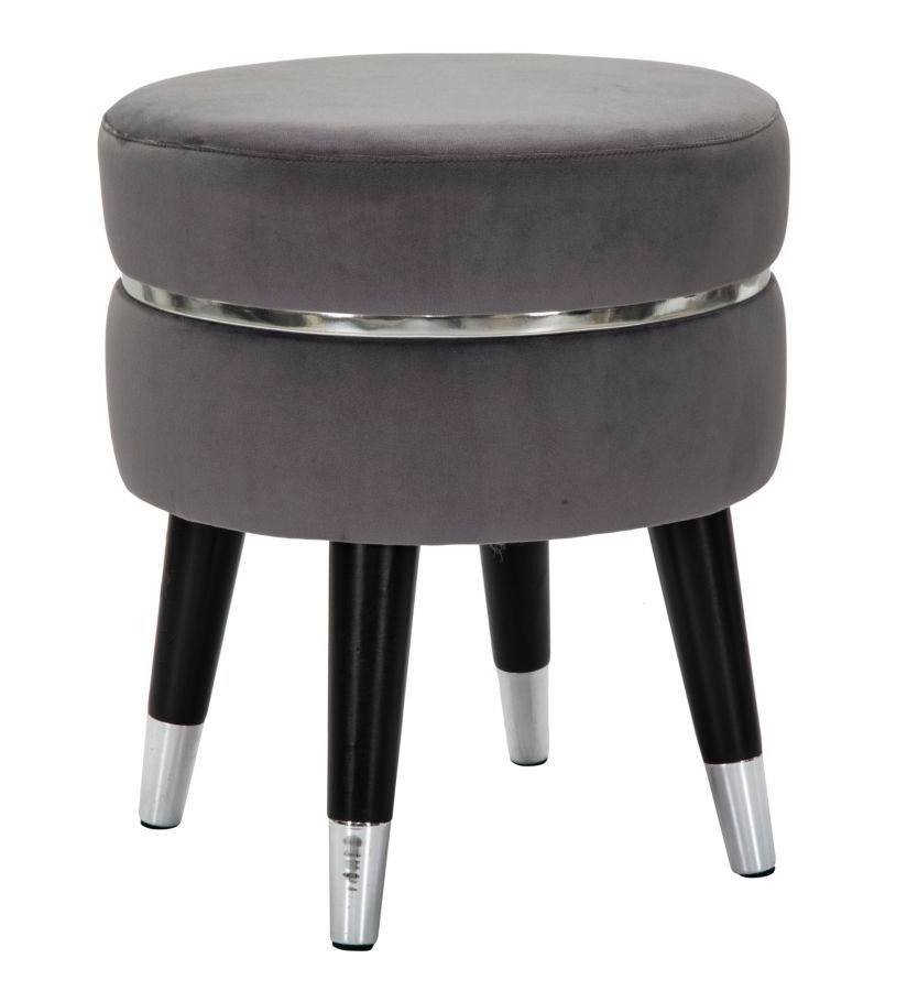 Tabouret de bar paris gris argenté ø 35 x 40,5 cm - Photo n°1