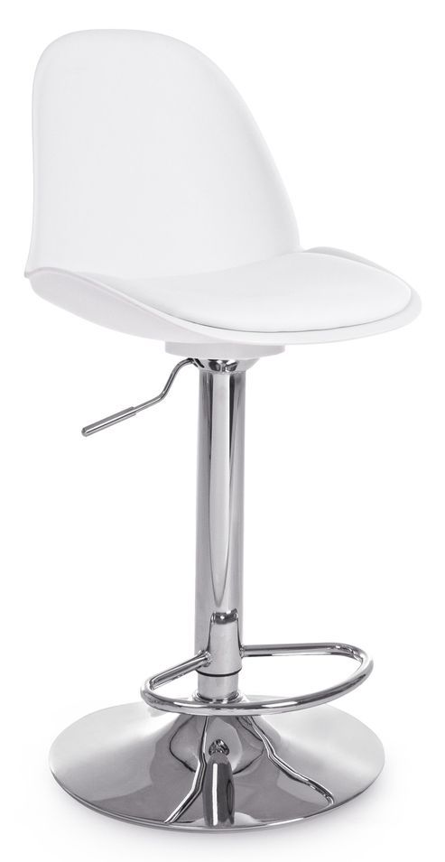 Tabouret de bar plastique blanc et base acier Capi - Lot de 2 - Photo n°1