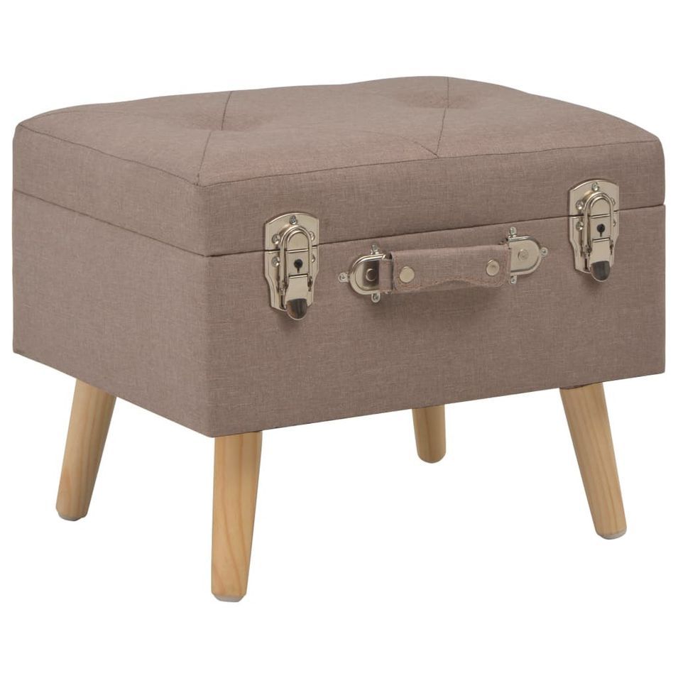 Tabouret de rangement 40 cm Marron Tissu - Photo n°1