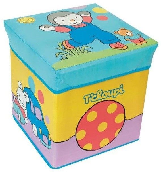 Tabouret de rangement pliable avec ardoise T'Choupi - Photo n°1