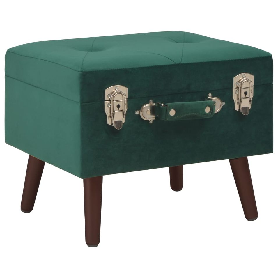 Tabouret de rangement Vert 40 cm Velours - Photo n°1