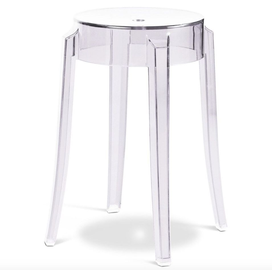 Tabouret design en polycarbonate transparent LOUIVA - Assise 47, 65 ou 75 cm - Photo n°1