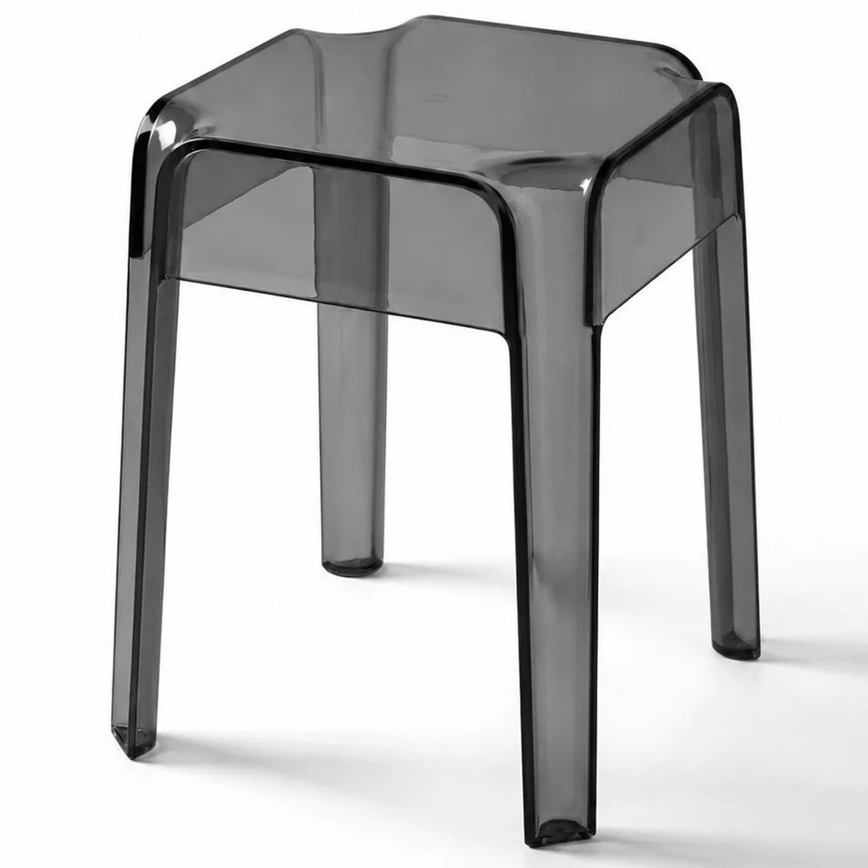 Tabouret design KALERIA en polycarbonate transparent – Empilable pour intérieur et extérieur - Photo n°1