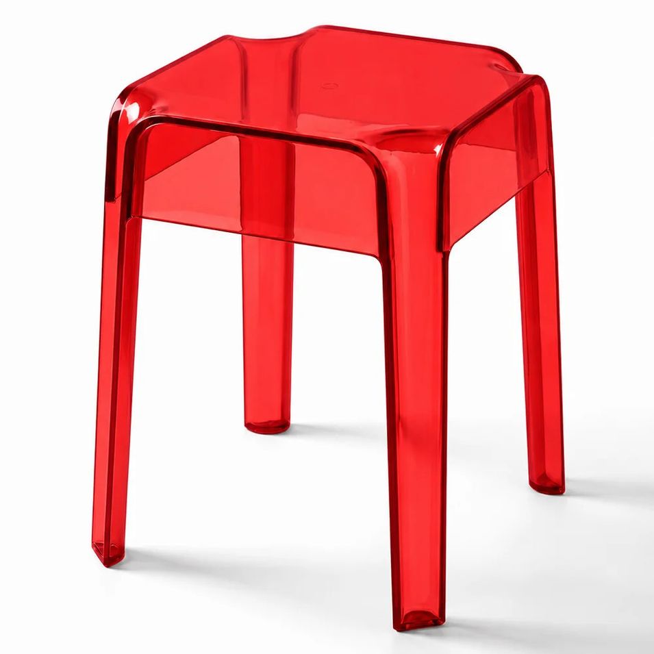 Tabouret design KALERIA en polycarbonate transparent – Empilable pour intérieur et extérieur - Photo n°1