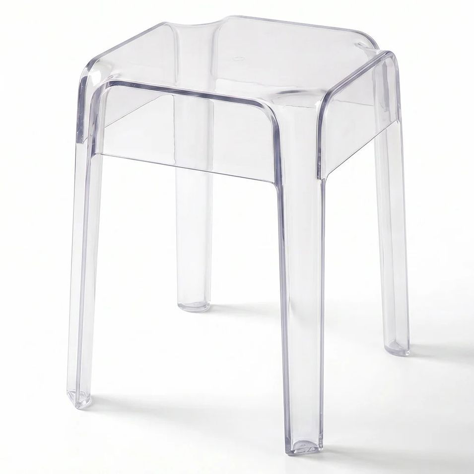 Tabouret design KALERIA en polycarbonate transparent – Empilable pour intérieur et extérieur - Photo n°1
