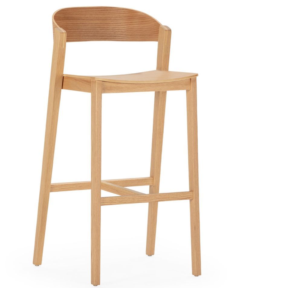 Tabouret en bois de chêne naturel MASKA – Hauteur d'assise 75 cm - Photo n°1