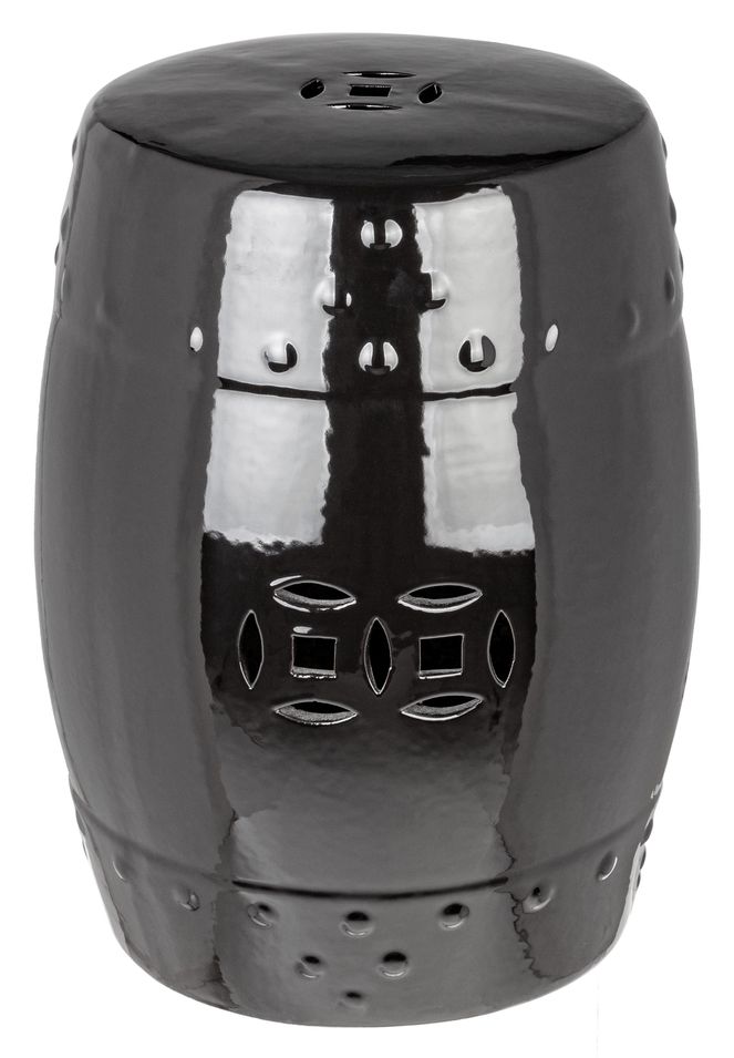 Tabouret en céramique argenté noir Saphy - Lot de 2 - Photo n°1