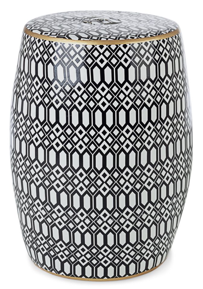 Tabouret en céramique avec peinture Arania - Lot de 2 - Photo n°1