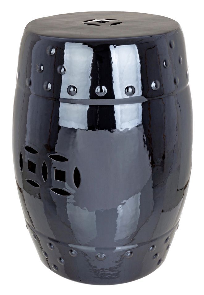 Tabouret en céramique bleu brillant Arania - Lot de 2 - Photo n°1