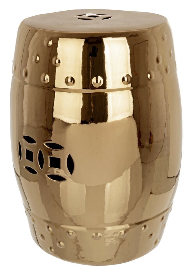 Tabouret en céramique bronze Arania - Lot de 2 - Photo n°1