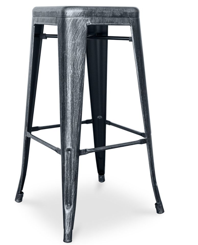 Tabouret haut acier vintage renforcé Kalax 76 cm - Haut de gamme - Photo n°1