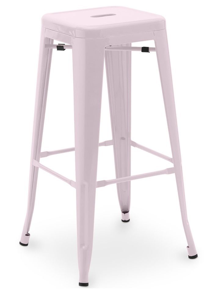 Tabouret haut industriel acier brillant renforcé Kalax 76 cm - Haut de gamme - Photo n°1