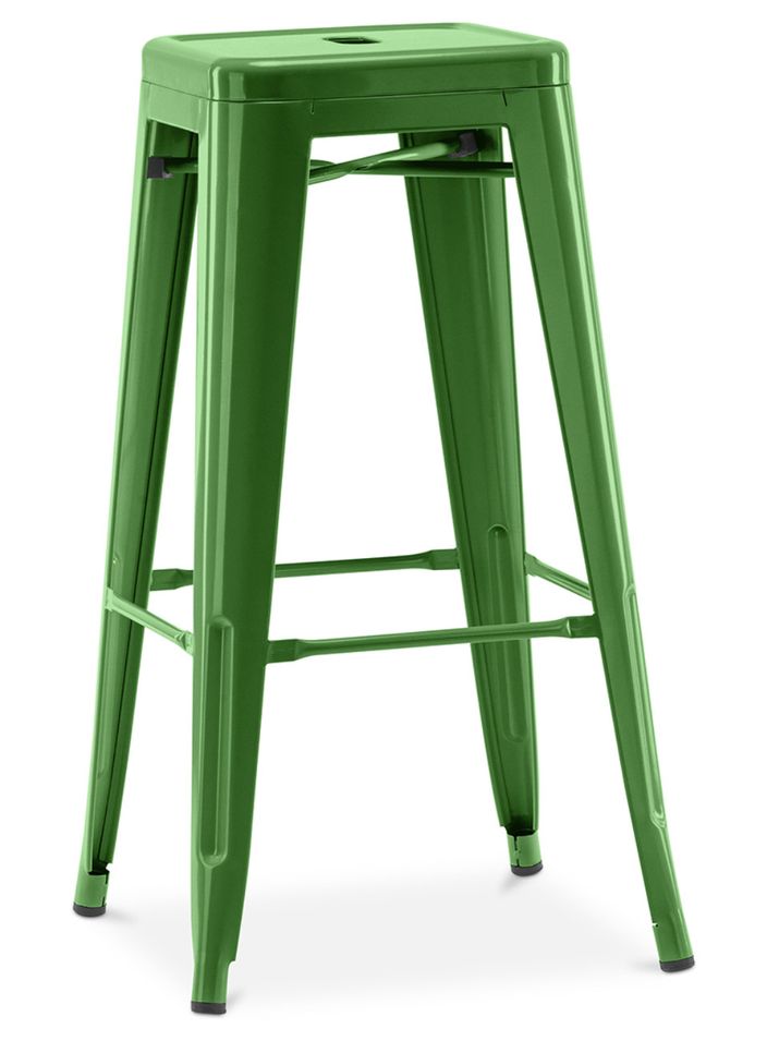 Tabouret haut industriel acier brillant renforcé Kalax 76 cm - Haut de gamme - Photo n°1