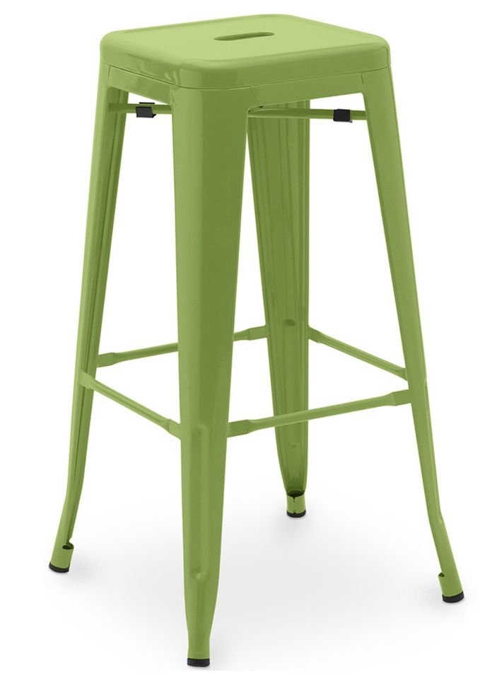 Tabouret haut industriel acier brillant renforcé Kalax 76 cm - Haut de gamme - Photo n°1