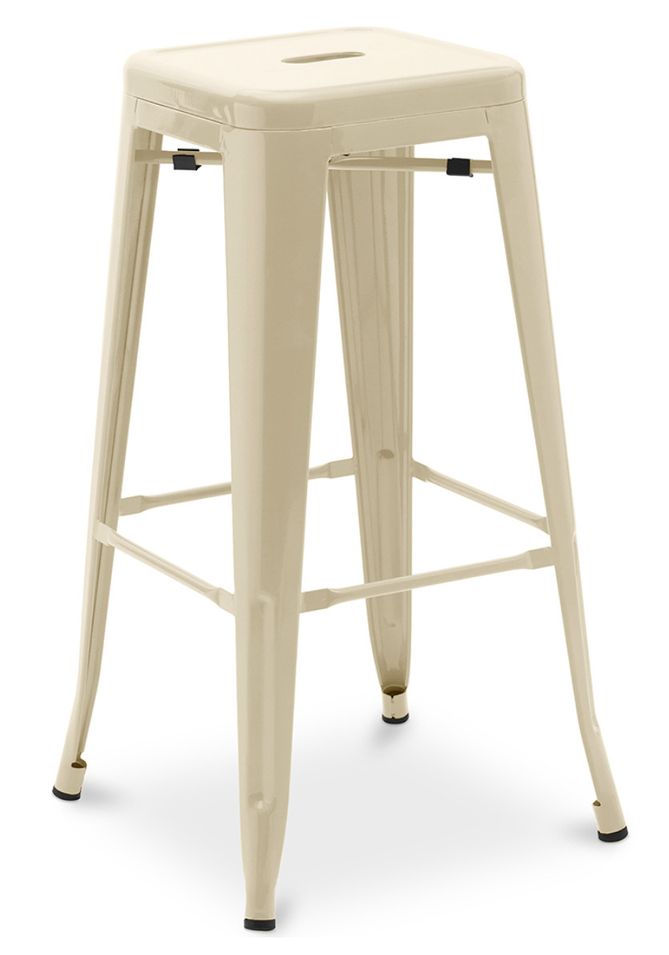Tabouret haut industriel acier brillant renforcé Kalax 76 cm - Haut de gamme - Photo n°1