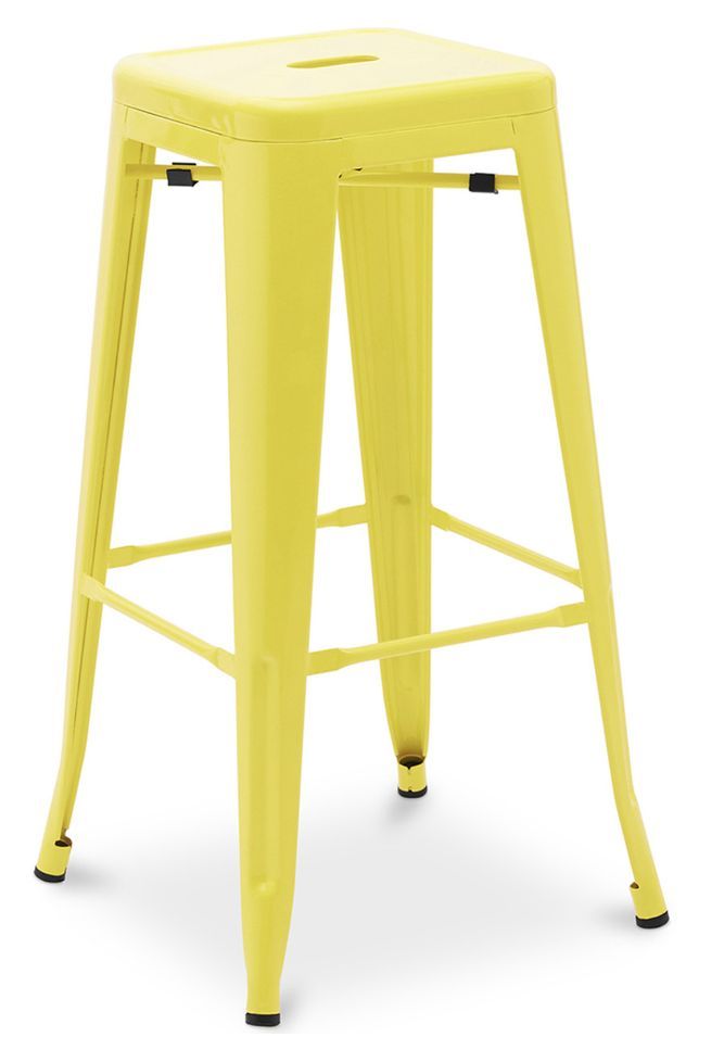 Tabouret haut industriel KALAX Premium en acier brillant renforcé – Hauteur 76 cm – Haut de gamme - Photo n°1