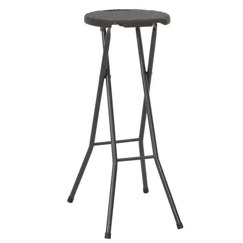 Tabouret haut pliable polyéthylène marron Nesly - Lot de 2 - Photo n°1