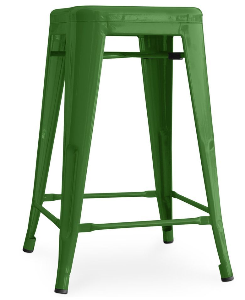 Tabouret industriel acier brillant renforcé Kalax 60 cm - Haut de gamme - Photo n°1