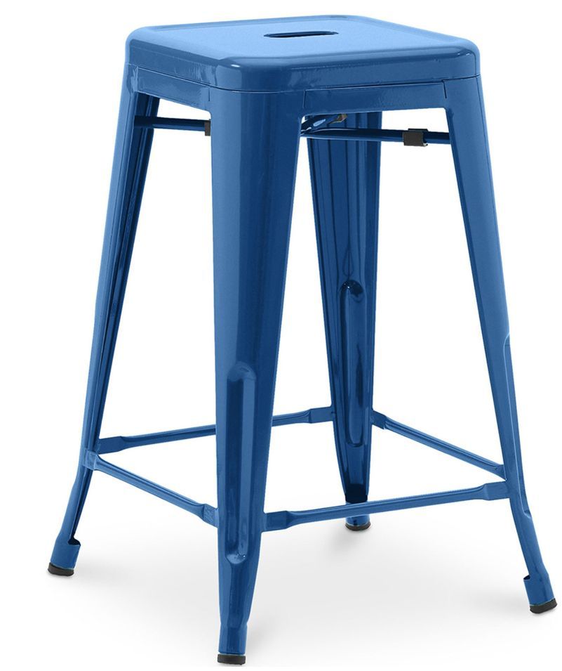 Tabouret industriel acier brillant renforcé Kalax 60 cm - Haut de gamme - Photo n°1