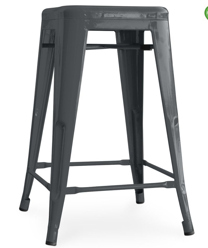 Tabouret industriel acier brillant renforcé Kalax 60 cm - Haut de gamme - Photo n°1