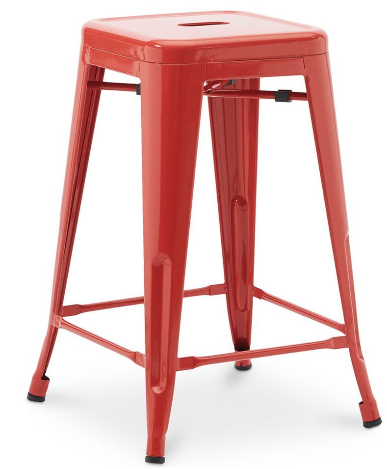Tabouret industriel acier brillant renforcé Kalax 60 cm - Haut de gamme - Photo n°1
