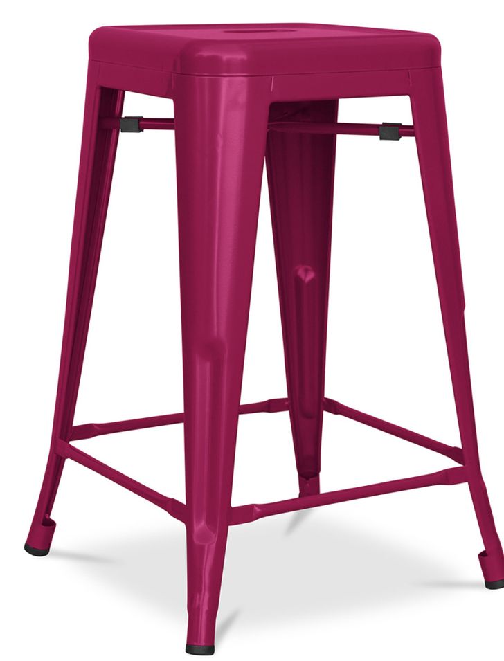 Tabouret industriel acier mat renforcé Kalax 60 cm - Haut de gamme - Photo n°1