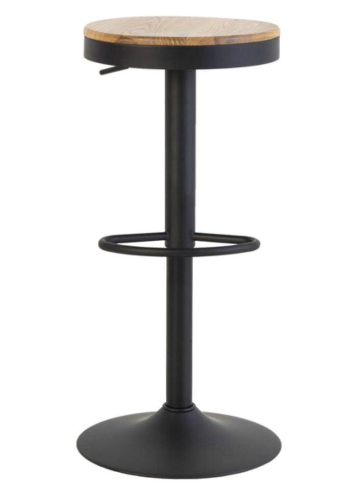 Tabouret industriel hauteur réglable et pivotant à 360° BAKY - Assise 58 à 80 cm - Photo n°1