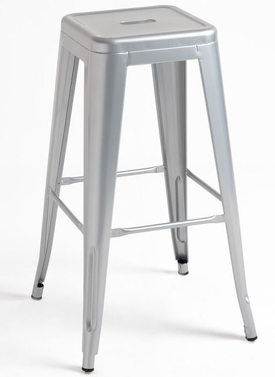 Tabouret industriel KONTOIR en acier brillant - Hauteur d'assise 65 cm - Photo n°1