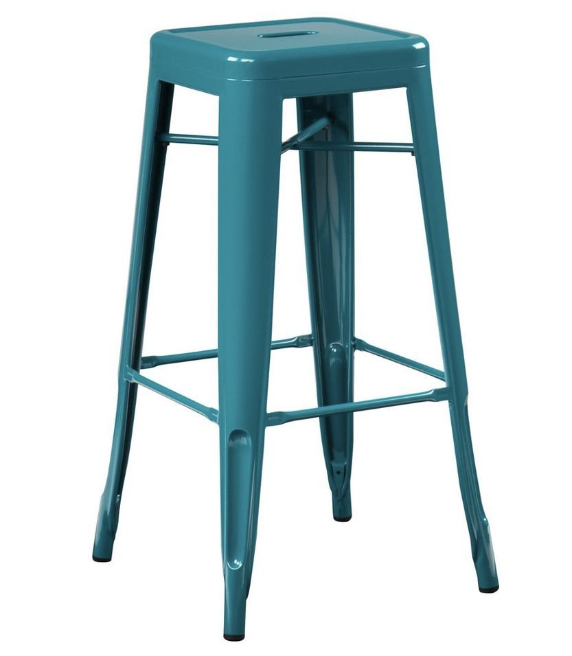 Tabouret industriel KONTOIR en acier brillant - Hauteur d'assise 65 cm - Photo n°1