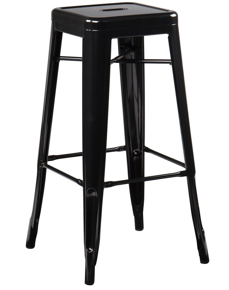 Tabouret industriel KONTOIR en acier brillant - Hauteur d'assise 76 cm - Photo n°1