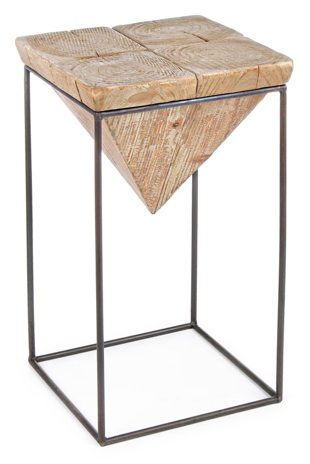 Tabouret KIMO – Bois naturel & acier noir, style industriel chic - Photo n°1