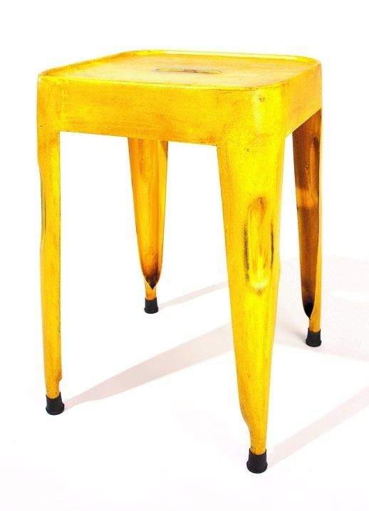 Tabouret métal jaune Tara - Lot de 4 - Photo n°1
