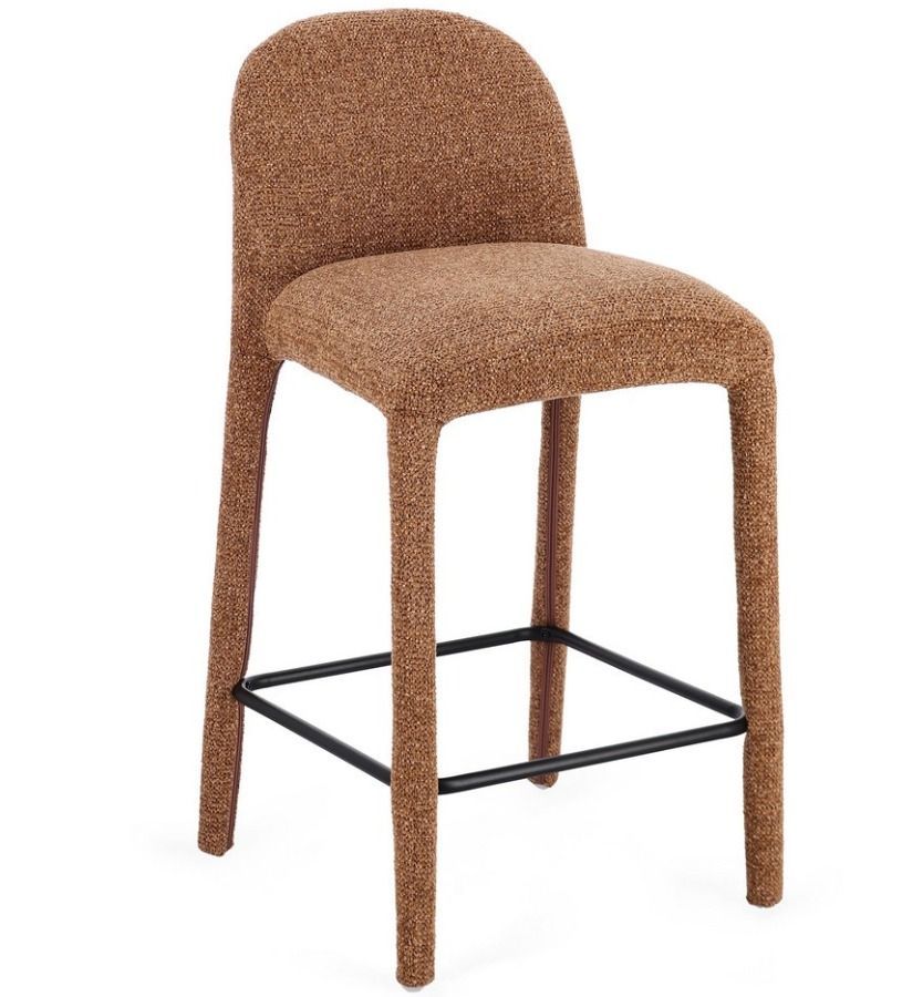 Tabouret moderne KANTA – Tissu bouclé - Photo n°1