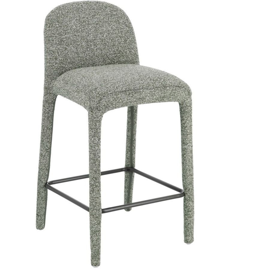 Tabouret moderne KANTA – Tissu bouclé - Photo n°1