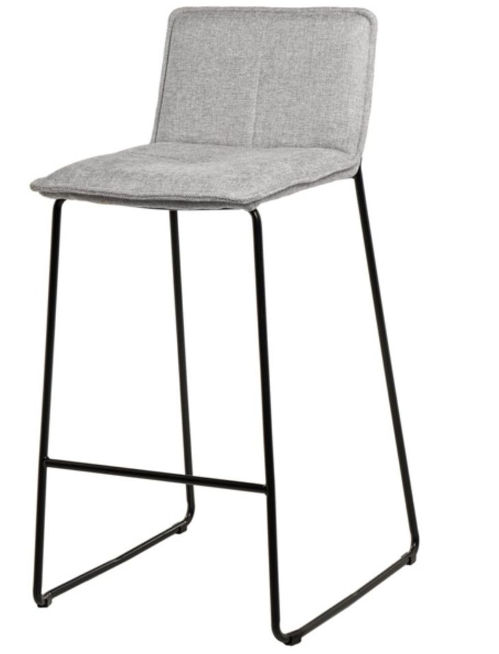 Tabouret moderne tissu avec pieds en métal noir BOTANE - Assise 65 ou 74 cm - Photo n°1