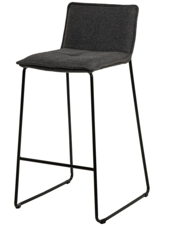 Tabouret moderne tissu avec pieds en métal noir BOTANE - Assise 65 ou 74 cm - Photo n°1